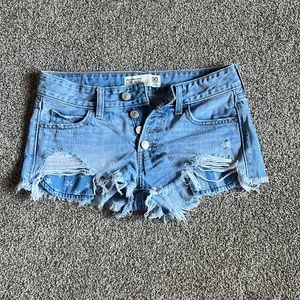 Jean shorts with American flag pockets